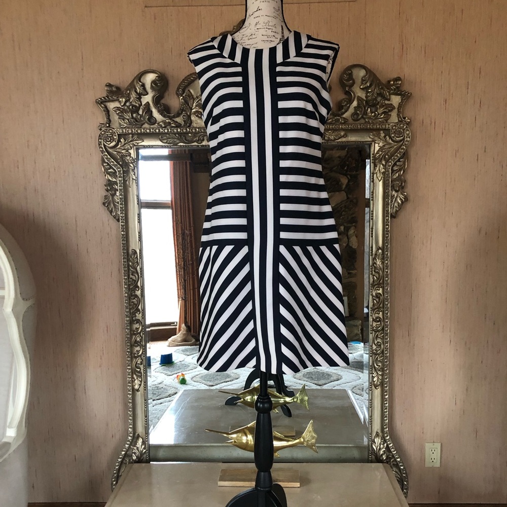 Taylor stripe mini preppy short sleeveless dress